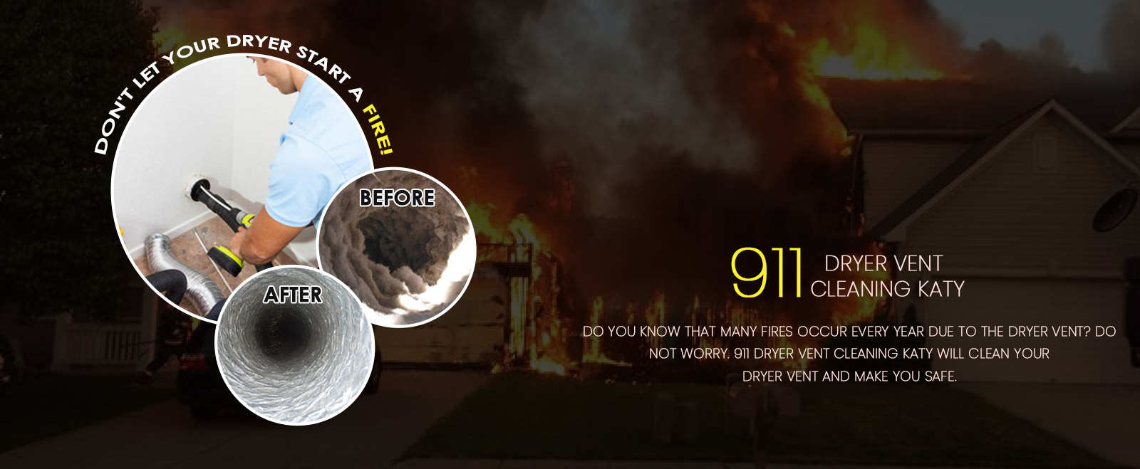 911 dryer vent cleaning banner